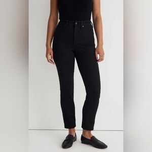 NWT Madewell Black Curvy High Rise Stovepipe Jeans Size 23 Tall